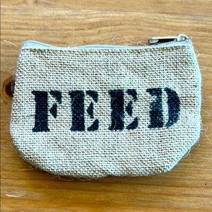 FEED burlap coin purse